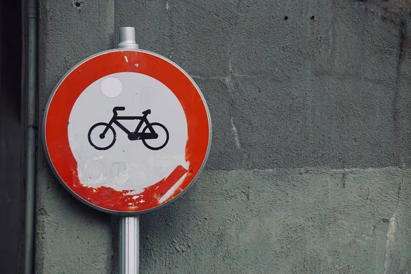 bicycle traffic sign on the road in the street, traffic signal in the city