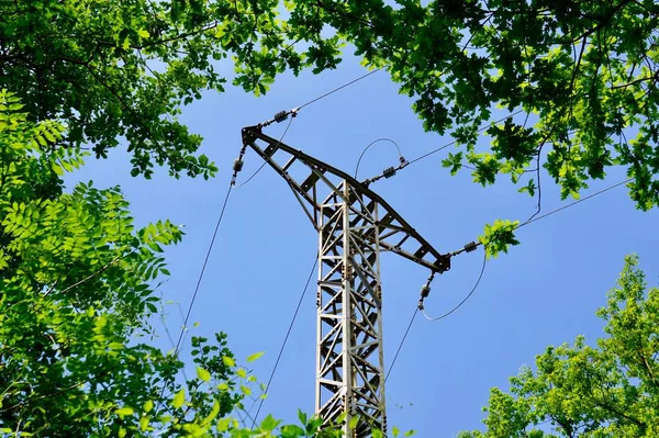 Torre Elettrica Montagna Nella Natura — Foto Stock