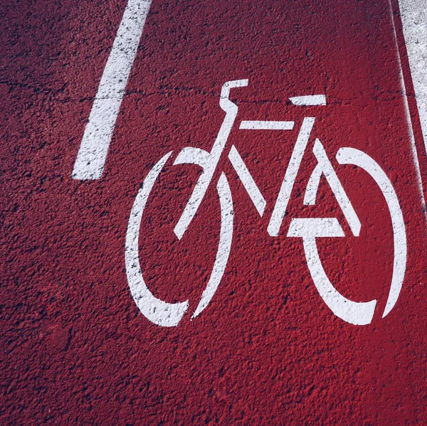Сигналізація Велосипеді Дорозі Вулиці Листя Більбао — стокове фото