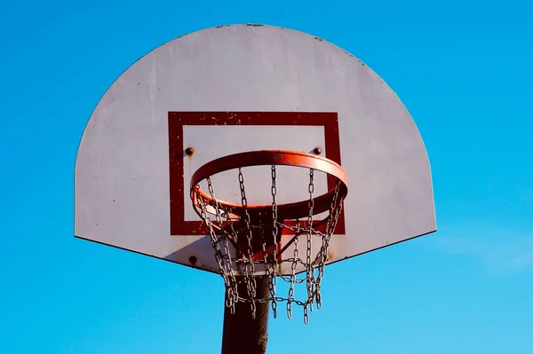 Cesta Rua Cidade Bilbau Espanha Equipamento Basquete — Fotografia de Stock