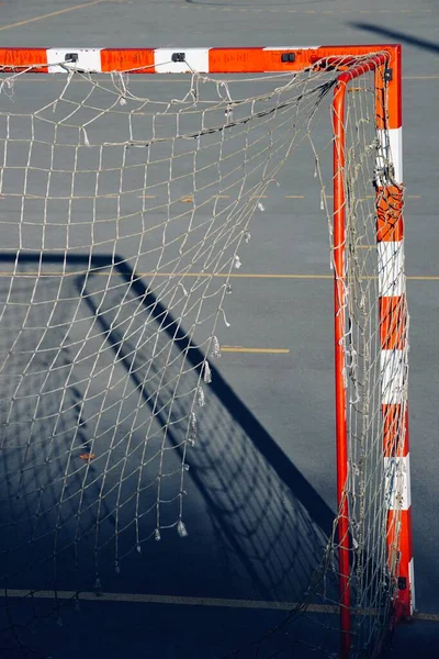 Oud Verlaten Doel Sportuitrusting Straatvoetbal Bilbao Stad Spanje — Stockfoto