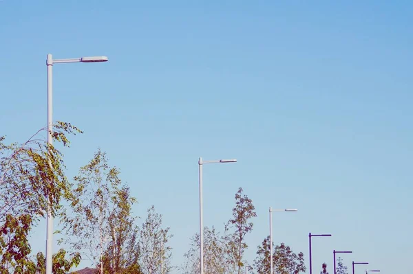 Street Light Blue Sky Μπιλμπάο Ισπανία — Φωτογραφία Αρχείου