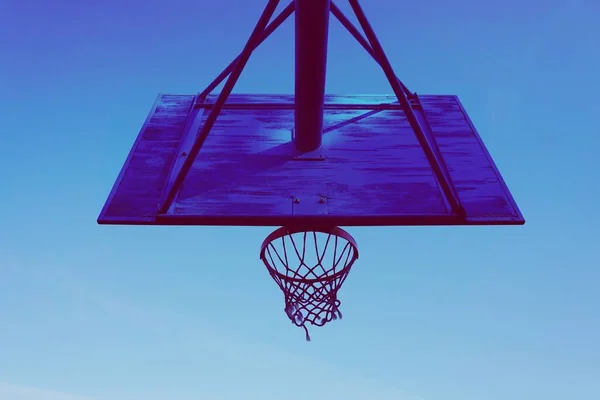Баскетбольний Обруч Вуличний Кошик Міста Більбао Іспанія — стокове фото