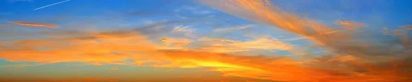 Stunning Sunset Panorama Beautiful Cloud Formations Northern Germany — Stock Photo, Image