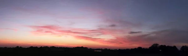 Wspaniały Zachód Słońca Panorama Piękny Chmura Formacje Północnych Niemczech — Zdjęcie stockowe