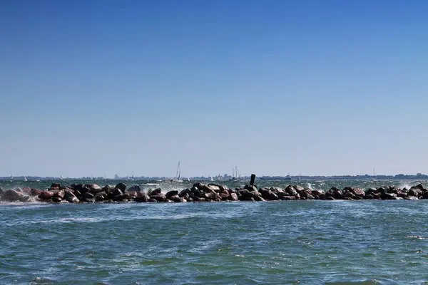 Onde Acqua Superfici Acqua Sulla Costa Sulla Spiaggia — Foto Stock