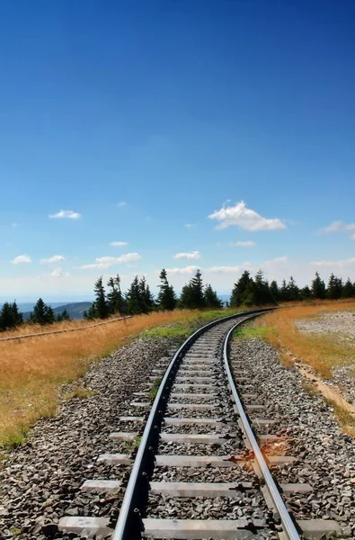 Brocken Alman Harz Içinde Dağın Tepesine Görünümlerini Panorama Manzara — Stok fotoğraf