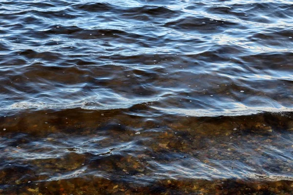 Close Beautiful Water Surfaces Lake Windy Day — Stock Photo, Image
