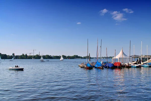 Segelboote Auf Der Alster Hamburg — Stockfoto