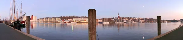 Flensburg Alman Şehirde Liman Panoraması — Stok fotoğraf