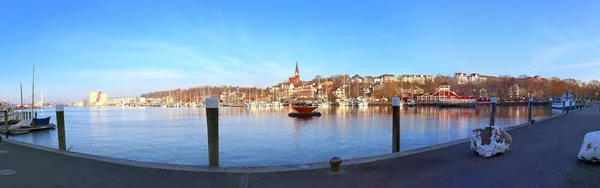 Panorama Del Puerto Ciudad Alemana Flensburg — Foto de Stock