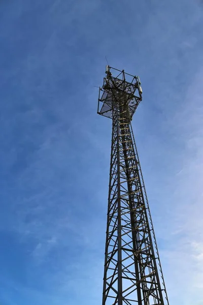 Electric Antenna Communication Transmitter Tower German Landscape — Stock Photo, Image