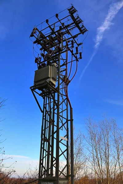 Elektrisk Antenn Och Kommunikation Sändare Torn Tyska Landskap — Stockfoto