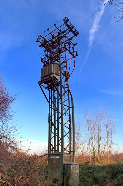 Електрична Антена Комунікаційна Вежа Німецькому Ландшафті — стокове фото