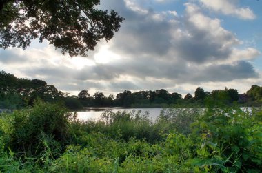 Kuzey Almanya yaz aylarında güzel göl manzaralı