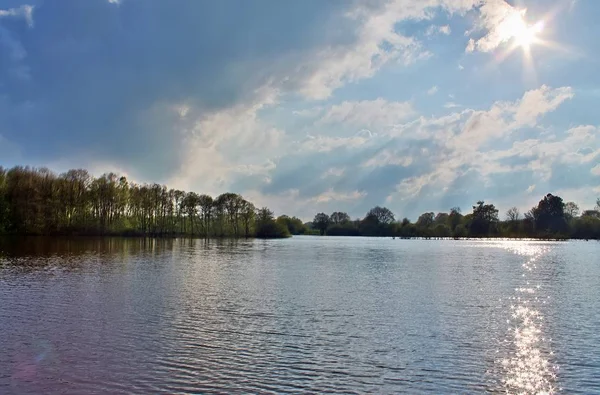Bela Vista Para Lago Verão Alemanha Norte — Fotografia de Stock