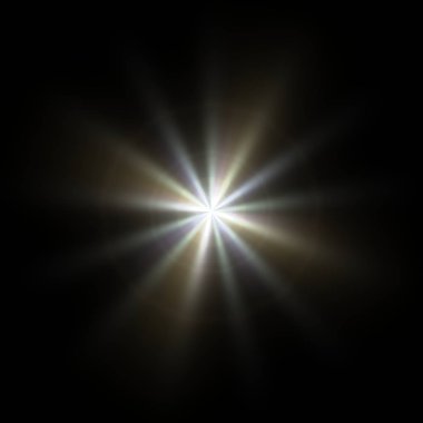 İzole parlak ışık parlaklık siyah arka plan üzerine