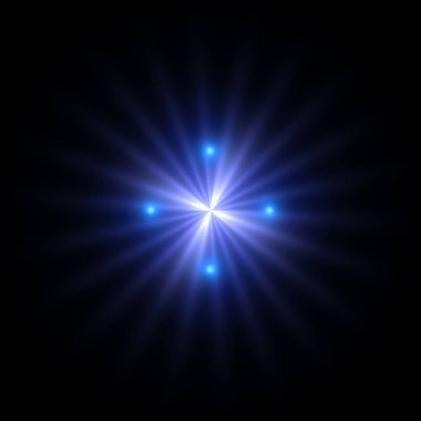 İzole parlak ışık parlaklık siyah arka plan üzerine