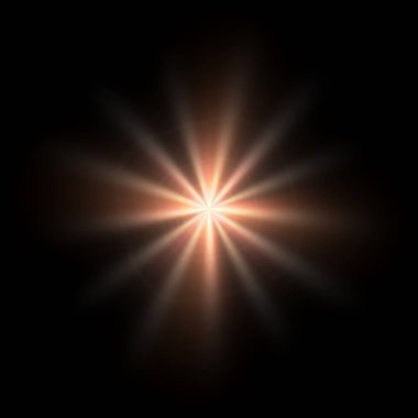 İzole parlak ışık parlaklık siyah arka plan üzerine