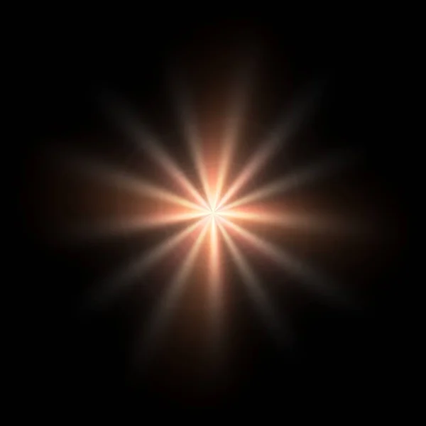 Isoliert Funkelndes Licht Leuchtet Auf Schwarzem Hintergrund — Stockfoto