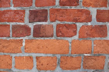 Yüzeyi yakından eski tuğla duvarlar yıpranmış