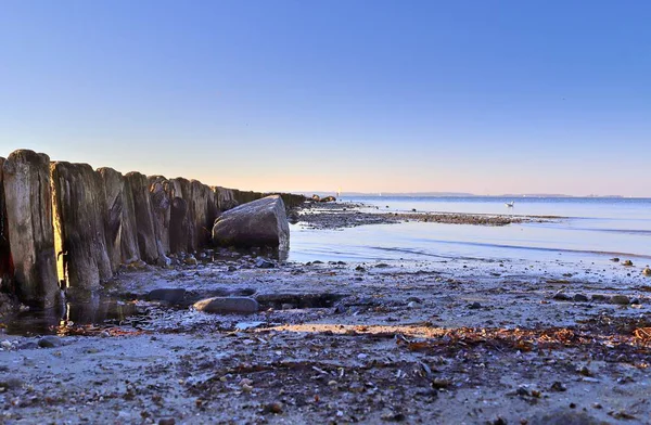 Vacker Solnedgång Bilder Som Tas Vid Den Stranden Laboe Tyskland — Stockfoto