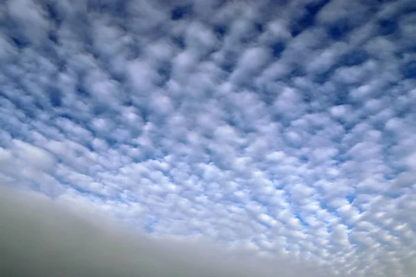 在蓝天上拍摄美丽的阿尔托积云 — 图库照片