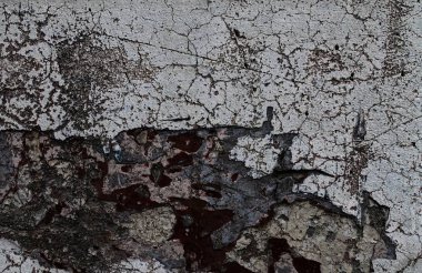 Yüksek çözünürlükte yaşlı yıpranmış çimento duvarlarında çatlaklar yakın çekim