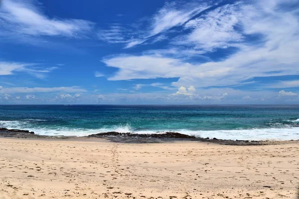 Beaufitful Beach Zobacz Białych Plaż Paradise Island Ocean Indyjski Seszele — Zdjęcie stockowe