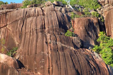 Tropik cennet plajlar güzel taşlara Seyşeller Adası