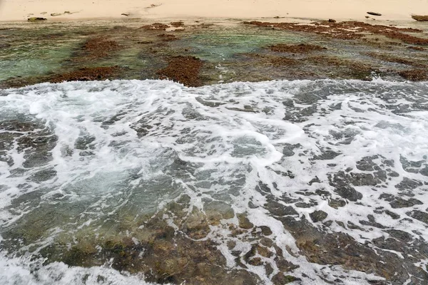Fantastiska Indiska Oceanen Vågor Vid Stränderna Paradise Island Seychellerna — Stockfoto