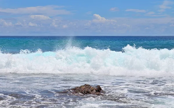 Splendide Onde Oceaniche Indiane Sulle Spiagge Dell Isola Paradisiaca Seychelles — Foto Stock