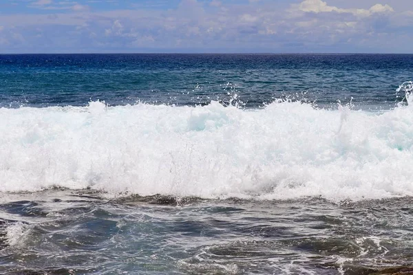 Ohromující Vlny Indického Oceánu Plážích Seychely Ostrov Paradise — Stock fotografie