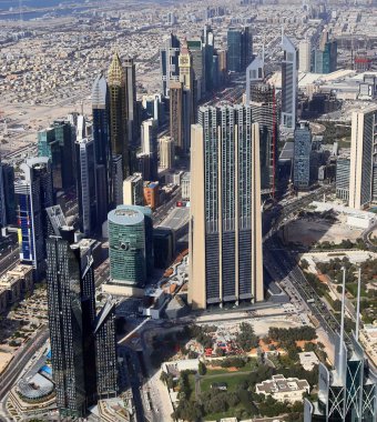 Dubai Uluslararası Dubai Kongre ve Sergi Sarayı 154th kattan çatı görünümü