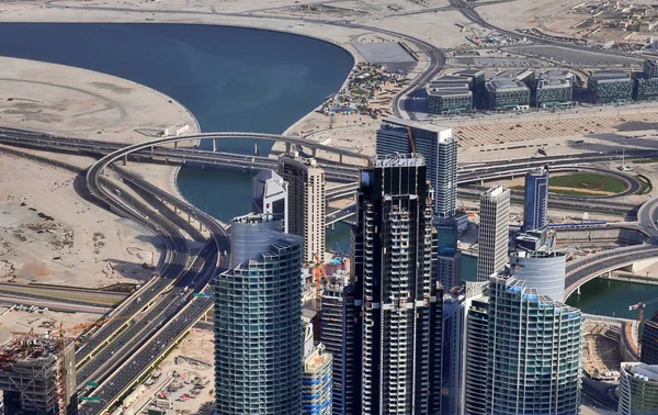 Tetőre Kilátással Dubai Burj Khalifa Eljárás Keretében Lefolytatatott 154 Padlóról — Stock Fotó
