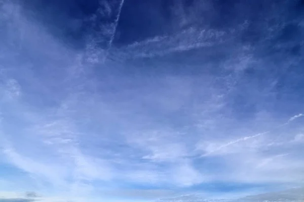 Aircraft Contrails Blue Sky Taken Northern Germany — 图库照片
