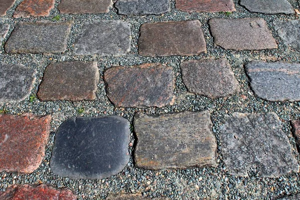 Close View Different Perspective Cobblestone Ground Surfaces Taken Northern Germany — Stock Photo, Image