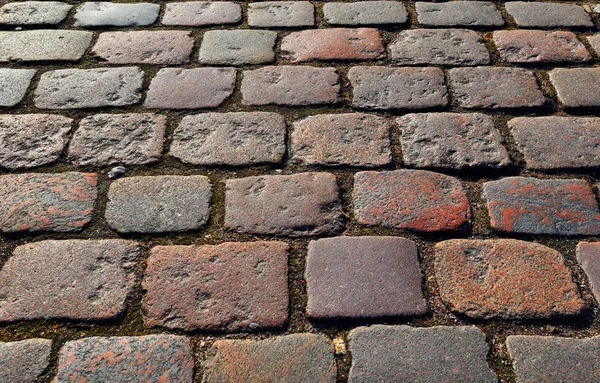 Närbild Bild Olika Perspektiv Cobblestone Marken Ytor Tas Norra Tyskland — Stockfoto