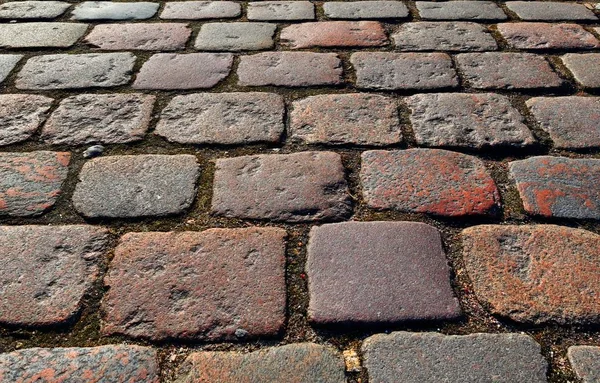 Närbild Bild Olika Perspektiv Cobblestone Marken Ytor Tas Norra Tyskland — Stockfoto