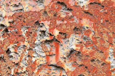 Eski paslı yüzey kapatmak ve yüksek çözünürlüklü metal duvar yapıları yıpranmış