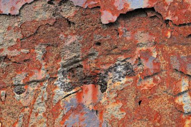 Yüksek çözünürlükte paslı ve beton duvar yüzeyine kadar kapatın