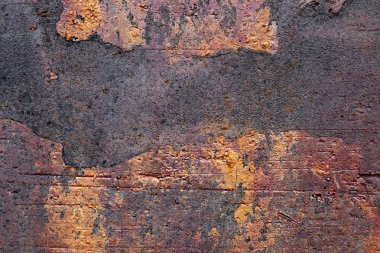 Yüksek çözünürlükte paslı ve beton duvar yüzeyine kadar kapatın