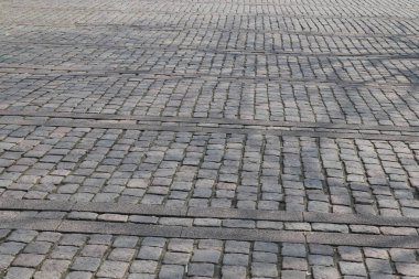 Kaldırım taşı döşeli yollar ve Almanya'da bulunan yolların yakın çekim