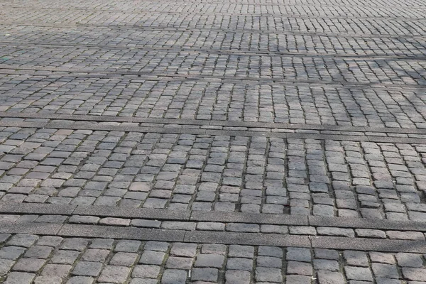 Close Estradas Paralelepípedos Caminhos Encontrados Alemanha — Fotografia de Stock