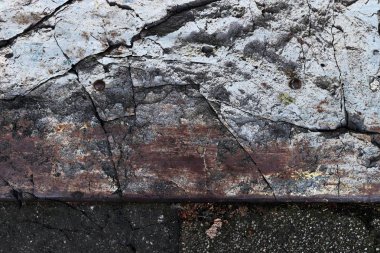 Avrupa'da bulunan farklı duvarlar, pas ve granit malzemelerin detaylı yüzey yukarıya kapatmak