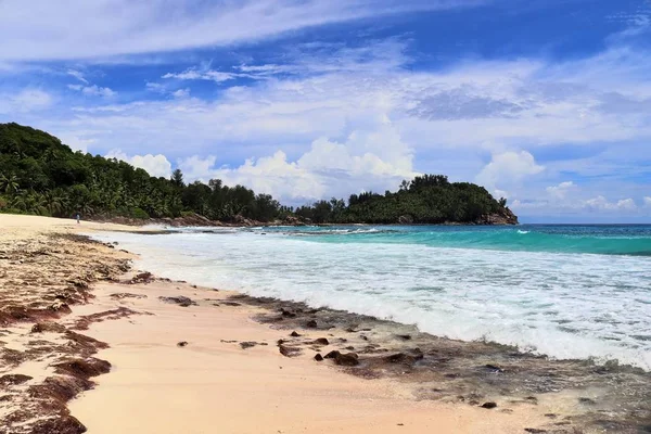Πανέμορφες Παραλίες Λευκή Για Τον Παράδεισο Νησιά Σεϋχέλλες Fotographed Μια — Φωτογραφία Αρχείου