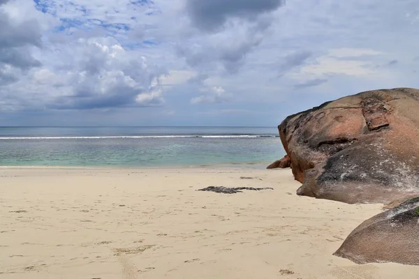 Belle Formazioni Rocciose Sulla Spiaggia Dell Isola Paradisiaca Seychelles — Foto Stock