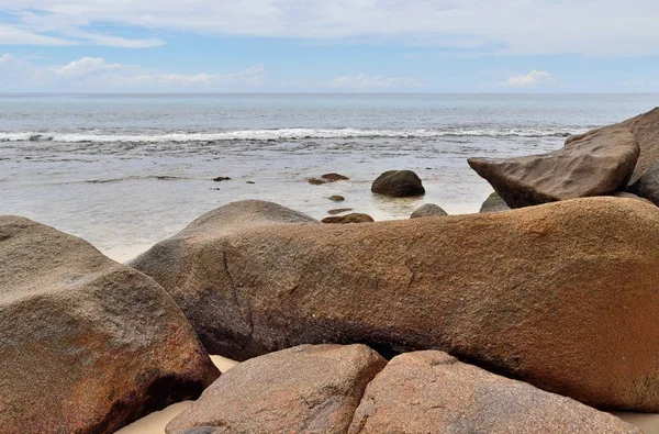 Belas Formações Rochosas Praia Ilha Paradisíaca Seychelles — Fotografia de Stock