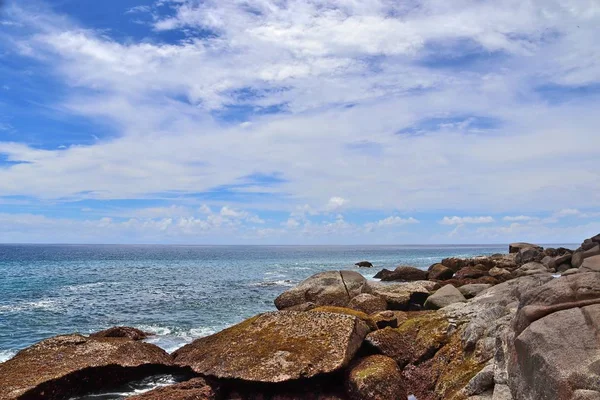 Belas Formações Rochosas Praia Ilha Paradisíaca Seychelles — Fotografia de Stock