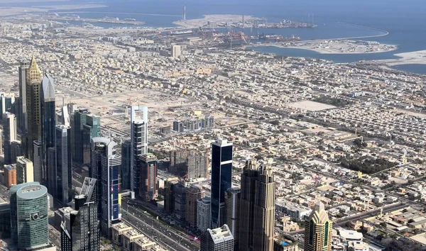 Letecký Pohled Centrum Dubaje Slunečného Dne — Stock fotografie